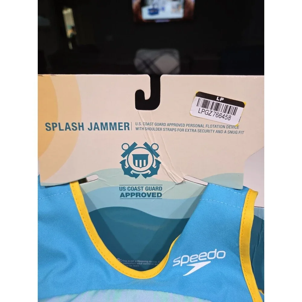 Speedo Splash Jammer Kids Life Jacket Vest Shark Pattern, 33-55 LBS GYM